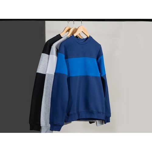 Свитшот блокинг «Edinburgh», черный/серый меланж, мужской