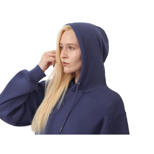 Толстовка с капюшоном оверсайз «Lisbon» унисекс, темно-синий