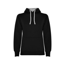 Толстовка с капюшоном "Urban" женская, черный/серый меланж