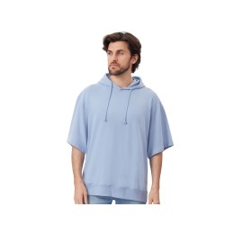 Худи оверсайз с коротким рукавом «Warsaw» унисекс, небесно-голубой