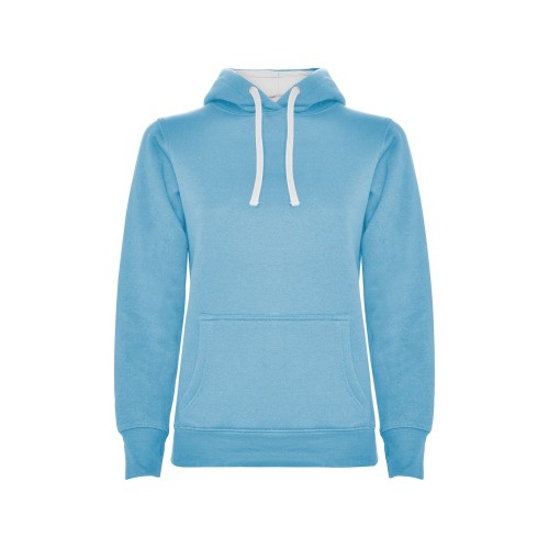 Толстовка с капюшоном "Urban" женская, небесно-голубой/белый