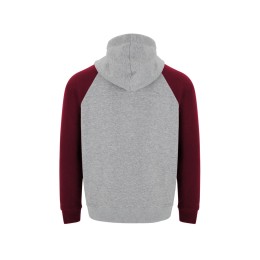 Толстовка с капюшоном "Badet" мужской, серый меланж/гранатовый