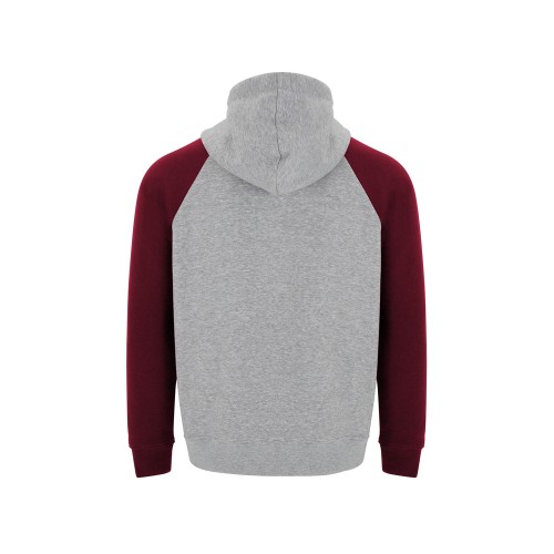 Толстовка с капюшоном "Badet" мужской, серый меланж/гранатовый