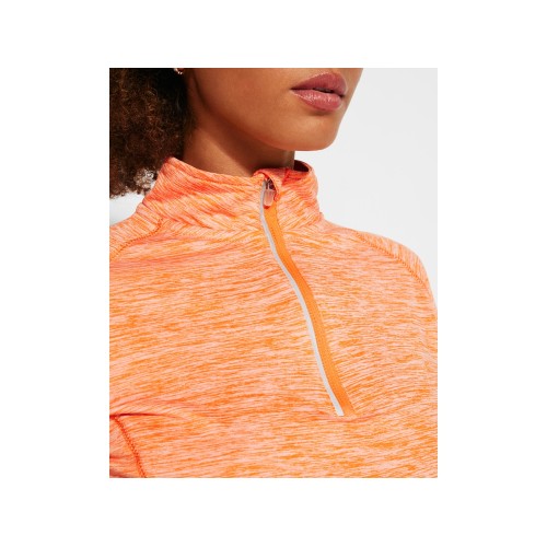 Толстовка с воротом на молнии женская "Melbourne", меланжевый оранжевый