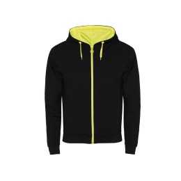 Толстовка на молнии "Fuji", черный/неоновый желтый