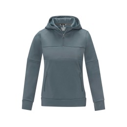 Женский свитер анорак Sayan на молнии на половину длины с капюшоном, steel grey