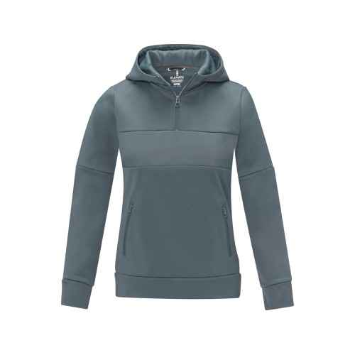 Женский свитер анорак Sayan на молнии на половину длины с капюшоном, steel grey