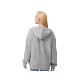 Толстовка оверсайз с капюшоном на молнии «Monaco», серый меланж