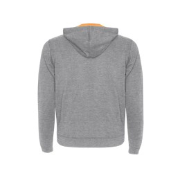 Толстовка на молнии "Fuji", серый меланж/неоновый оранжевый