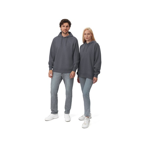Толстовка с капюшоном оверсайз «Lisbon» унисекс, темно-серый