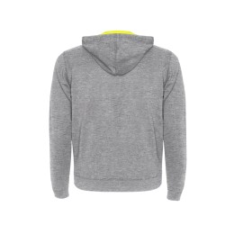 Толстовка на молнии "Fuji", серый меланж/неоновый желтый