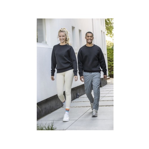 Yukon унисекс интерлок спортивный свитер с круглым вырезом - Сплошной черный