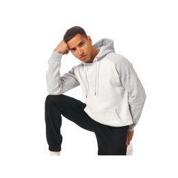 Толстовка с капюшоном «Dublin» мужская, серый меланж/белый меланж