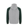 Толстовка с капюшоном "Badet" мужской, серый меланж/бутылочный зеленый