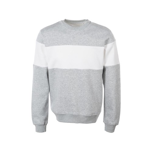 Свитшот блокинг «Edinburgh», серый меланж/белый, мужской