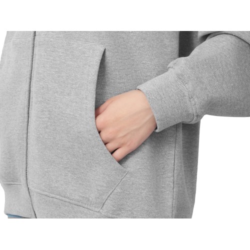 Толстовка оверсайз с капюшоном на молнии «Monaco», серый меланж