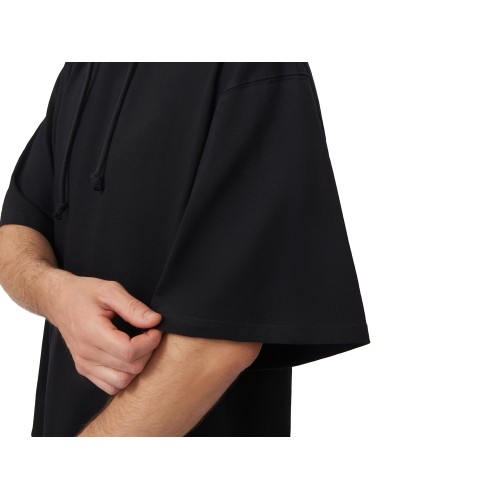 Худи оверсайз с коротким рукавом «Warsaw» унисекс, черный