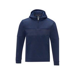 Мужской свитер анорак Sayan на молнии на половину длины с капюшоном, темно-синий