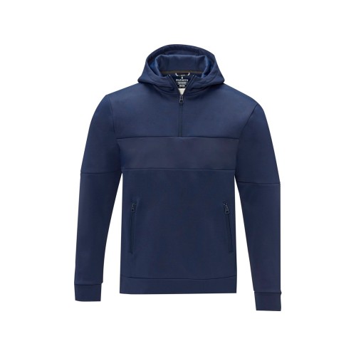 Мужской свитер анорак Sayan на молнии на половину длины с капюшоном, темно-синий
