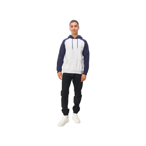 Толстовка с капюшоном «Dublin» мужская, темно-синий/серый меланж