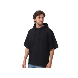 Худи оверсайз с коротким рукавом «Warsaw» унисекс, черный