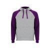 Толстовка с капюшоном "Badet" мужской, серый меланж/фиолетовый