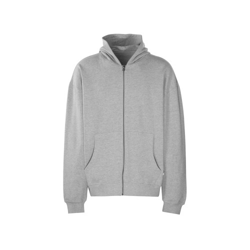 Толстовка оверсайз с капюшоном на молнии «Monaco», серый меланж