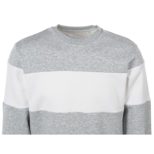 Свитшот блокинг «Edinburgh», серый меланж/белый, мужской