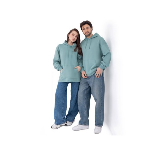 Худи оверсайз «Alpha.01» унисекс, пыльный бирюзовый
