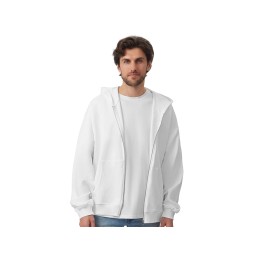 Толстовка оверсайз с капюшоном на молнии «Monaco», белый