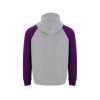 Толстовка с капюшоном "Badet" мужской, серый меланж/фиолетовый