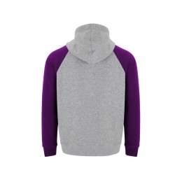 Толстовка с капюшоном "Badet" мужской, серый меланж/фиолетовый