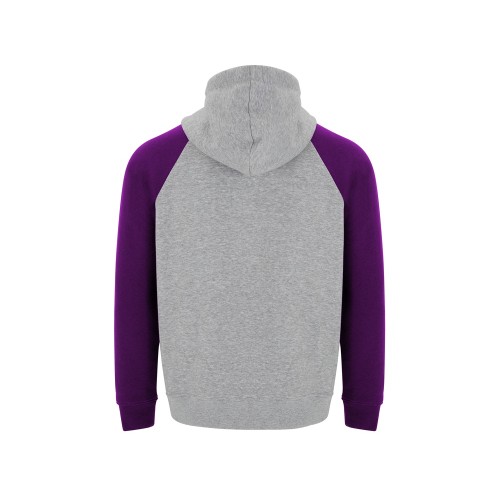 Толстовка с капюшоном "Badet" мужской, серый меланж/фиолетовый