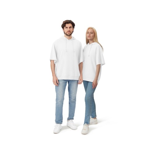 Худи оверсайз с коротким рукавом «Warsaw» унисекс, белый