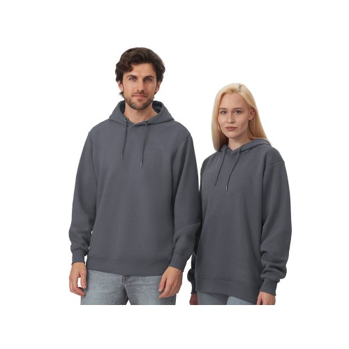 Толстовка с капюшоном оверсайз «Lisbon» унисекс, темно-серый