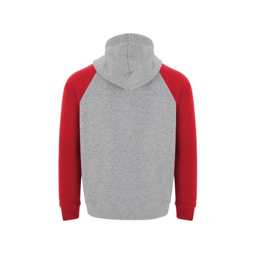 Толстовка с капюшоном "Badet" мужской, серый меланж/красный
