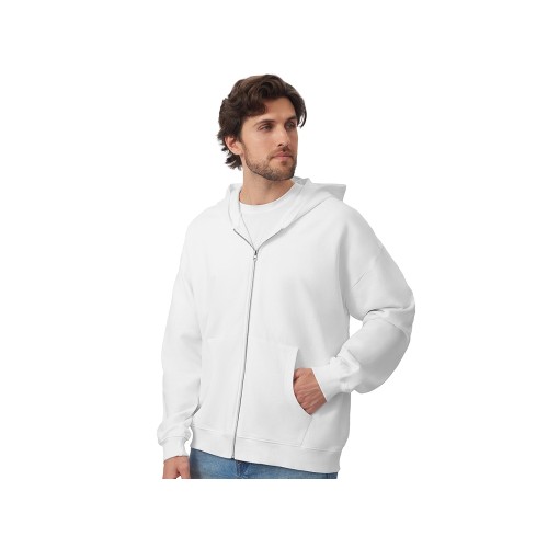Толстовка оверсайз с капюшоном на молнии «Monaco», белый