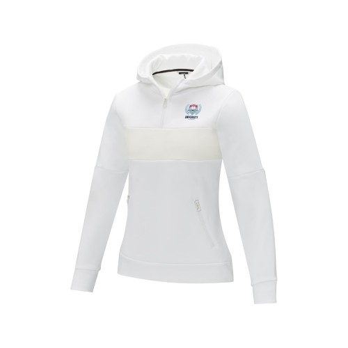 Женский свитер анорак Sayan на молнии на половину длины с капюшоном, белый