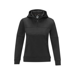 Женский свитер анорак Sayan на молнии на половину длины с капюшоном, черный