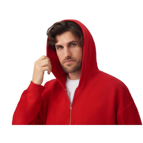 Толстовка оверсайз с капюшоном на молнии «Monaco», красный