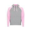 Толстовка с капюшоном "Badet" мужской, серый меланж/светло-розовый