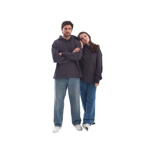 Худи оверсайз «Alpha.01» унисекс, темно-серый