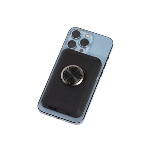 Магнитный беспроводной внешний аккумулятор "MagnetIQ", 5000 mah, 10 W, черный (Р)