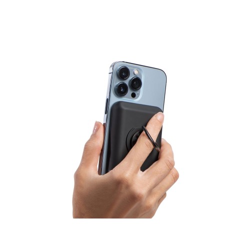 Магнитный беспроводной внешний аккумулятор "MagnetIQ", 5000 mah, 10 W, черный