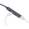 USB-хаб «Link» с коннектором 2-в-1 USB-C и USB-A, 2.0/3.0, серый