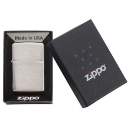 Зажигалка ZIPPO Classic с покрытием Brushed Chrome, латунь/сталь, серебристая, матовая, 38x13x57 мм