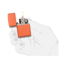 Зажигалка ZIPPO Classic с покрытием Orange Matte, латунь/сталь, оранжевая, матовая, 38x13x57 мм