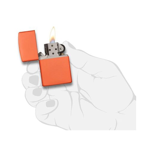 Зажигалка ZIPPO Classic с покрытием Orange Matte, латунь/сталь, оранжевая, матовая, 38x13x57 мм