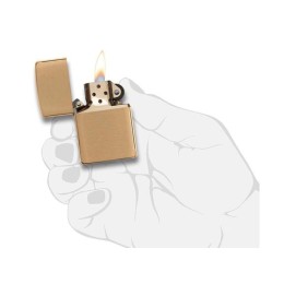 Зажигалка ZIPPO с покрытием Brushed Brass, латунь/сталь, золотистая, матовая, 38x13x57 мм