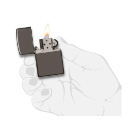 Зажигалка ZIPPO Classic с покрытием Black Ice, латунь/сталь, чёрная, глянцевая, 38x13x57 мм